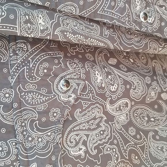 Rock 47 By Wrangler Black Graphic Western Snap Button 100% Cotton XXL - Picture 4 of 11